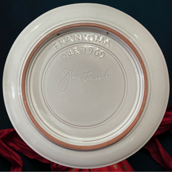 Vintage Frankoma 1969 Collectors Nativity Plate, titled Laid In A Manger - Picture 4 of 4